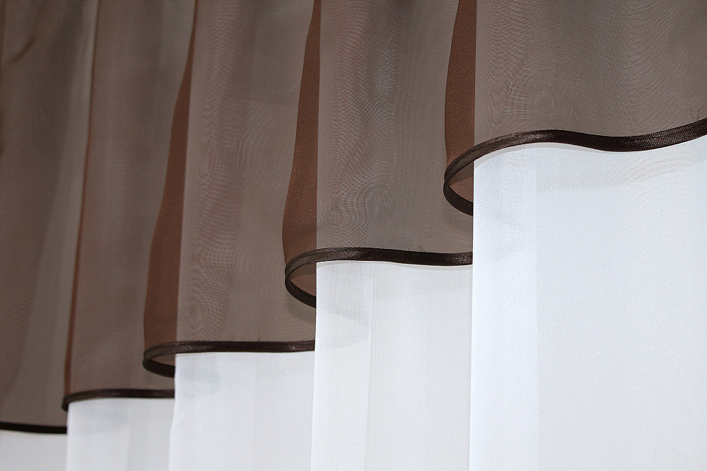 Кухонная занавеска VR-Textil № 047к белый с венге 270х170 см (50-872) Киев - изображение 4