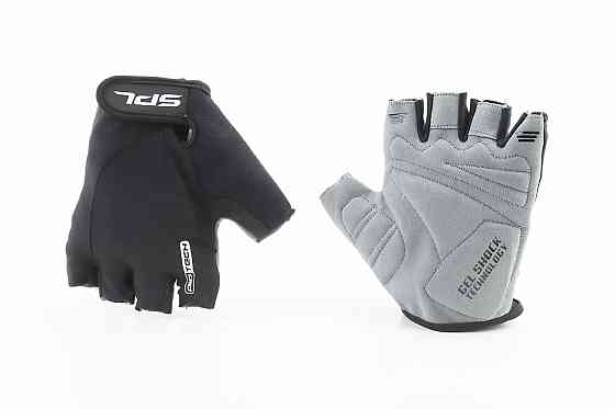 Перчатки без пальців XL з гелевими вставками під долоню, чорні SBG-1457 Київ