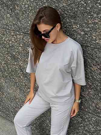 Спортивный костюм женский футболка и штаны джогеры Серый M-L Харьков