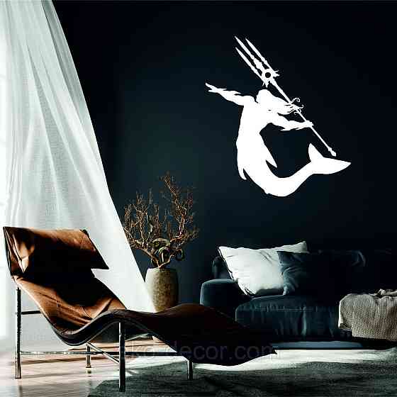 Декоративное настенное 3D Панно «Морской царь» Декор на стену с объемом 50*45 см, Белый Киев