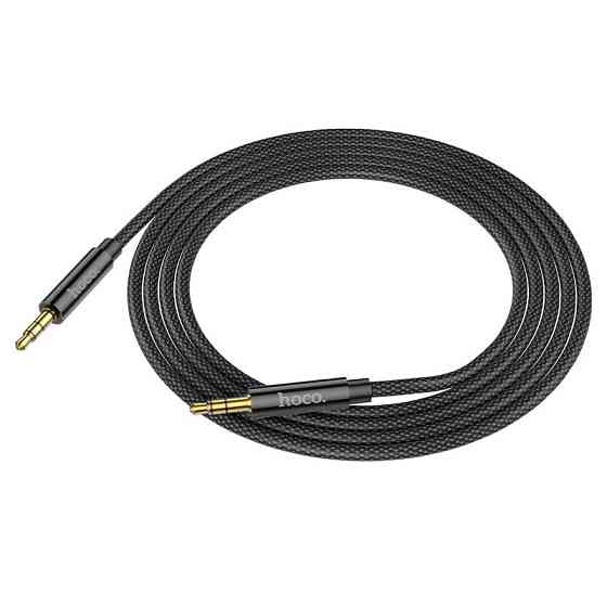 Аудiокабель HOCO UPA19 3.5mm male to 3.5mm male, nylon braid, 2m, Black Одеса