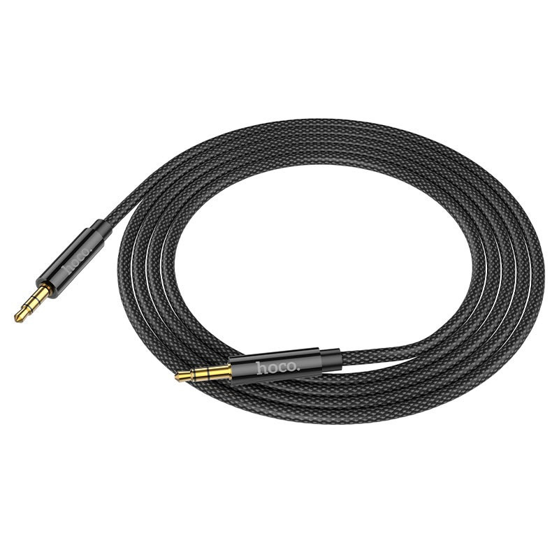 Аудiокабель HOCO UPA19 3.5mm male to 3.5mm male, nylon braid, 2m, Black Одеса - фото 3