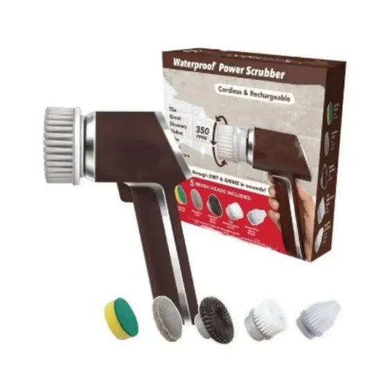 Беспроводная электрическая щетка для уборки и мойки посуды с 5 сменными насадками, USB зарядка Коломия