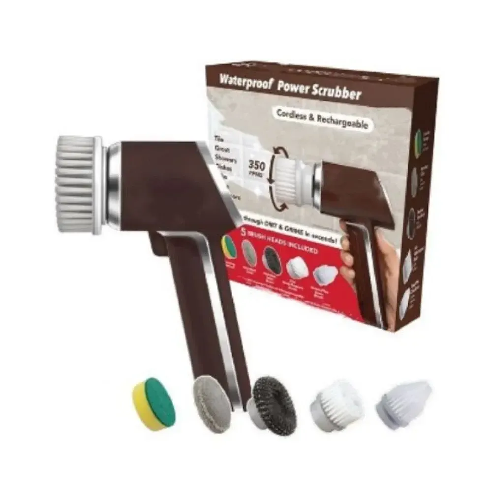 Беспроводная электрическая щетка для уборки и мойки посуды с 5 сменными насадками, USB зарядка Коломия - фото 3