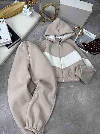 Женский теплый костюм из качественной тринитки на флисе Серый, 42/44 Одесса