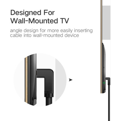 Кабель мультимедійний HDMI M to HDMI M 1.0m 90° corner HD103 black Ugreen (10172) Вінниця - фото 3