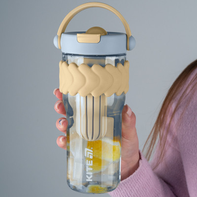 Пляшка для води Kite 900 мл бежево-блакитний (K25-1231-1) Вінниця - фото 7