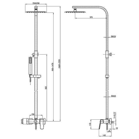 Душевая система TOPAZ LEXI TL 21702-H57-BL Киев