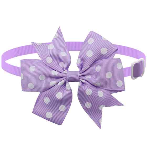 Бантик на шею для собак и котов one size сиренево-белый Киев