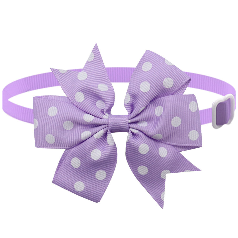 Бантик на шию для собак та котів one size бузково-білий Київ - фото 1