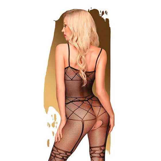 Бодистокинг с чулками и геометрическим рисунком Penthouse - Firecracker Black XL Sex Aura Киев
