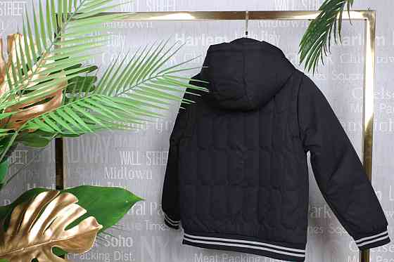 Демисезонная черная куртка бомбер под резинку для мальчика подростка 140,146,152 Николаев