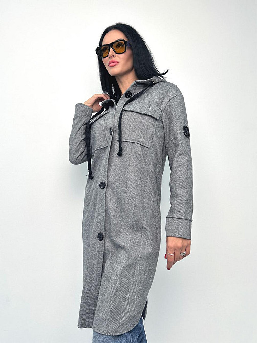 Жіночий кашеміровий кардіган з капюшоном "Dila" оптом | Норма Графіт, 46-48 Київ - фото 5