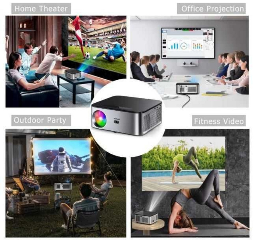 Мультимедійний проєктор HORLAT T09 Full HD Wi-Fi Київ - фото 2