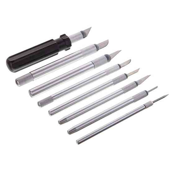 Набір скальпелів, 56 од., в пластиковому футлярі INTERTOOL HT-0530 Київ