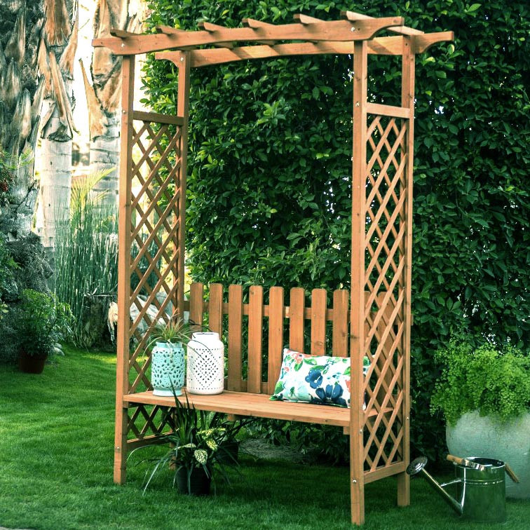 Пергола со скамейкой 