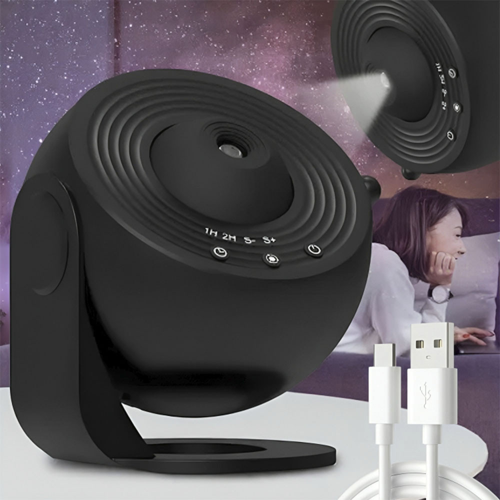 Проектор звездного неба с вращением на 360°, 13 картриджей, от USB, Черный / Ночник звездное небо Киев - изображение 1