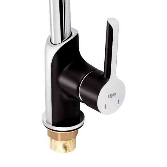 Змішувач для кухні з латуні Qtap Grand QTGRABCR007F Chrome/Black Харків