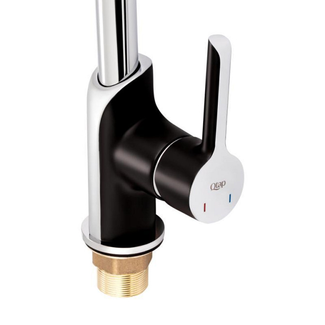 Змішувач для кухні з латуні Qtap Grand QTGRABCR007F Chrome/Black Харків - фото 4