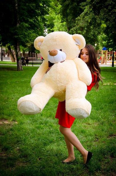 М'яка  іграшка подарунок на 8 березня плюшевий ведмедик Бойд 160 см Абрикос Тернопіль - фото 1