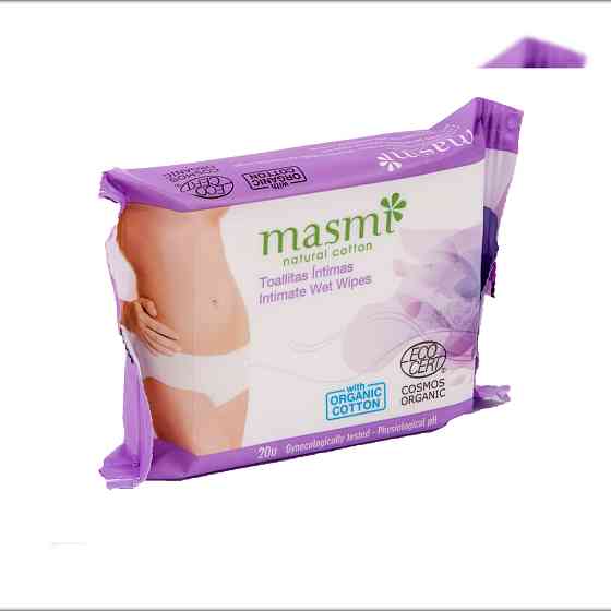 Органічні вологі серветки для інтимної гігієни Masmi 20 шт Київ