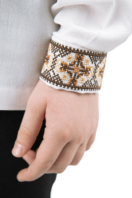 Вишиванка для хлопчиків, лляна, біла, топ Київ - фото 5