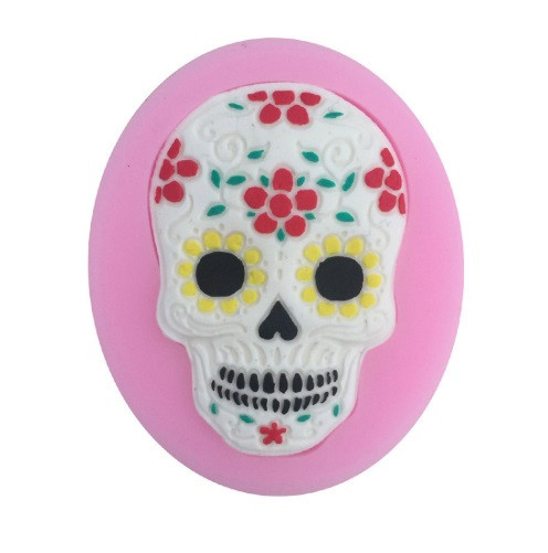 Силиконовый молд Череп 73 на 60 мм розовый Киев - изображение 2