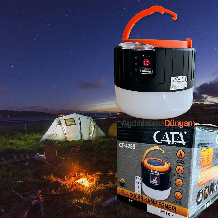 Лампа акумуляторна світлодіодна із сонячною батареєю та USB-зарядкою CATA CT-4289 10 годин роботи Кам'янець-Подільський - фото 7