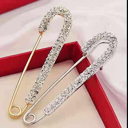 Брошка-шпилька зі стразами, декоративна, набір 2 шт Київ