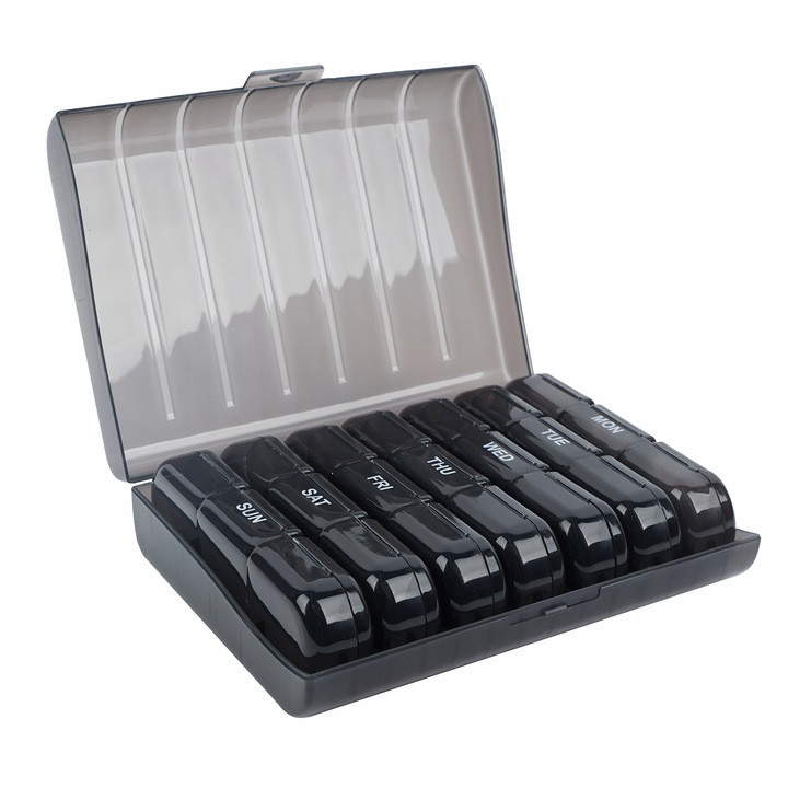 Таблетниця органайзер для зберігання ліків на 7 днів Ruhhy (24287) Black Нововолинськ - фото 3