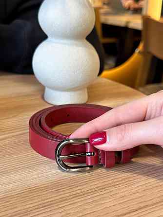 Червоний жіночий шкіряний ремінь Київ