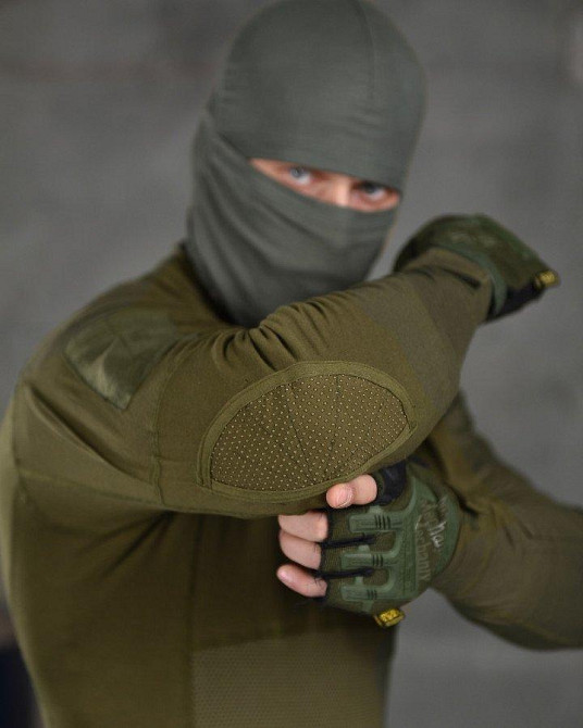 Тактическая рубашка убакс олива под бронижелет, боевая рубашка ubacs олива с дополнительными накладками Одесса - изображение 9