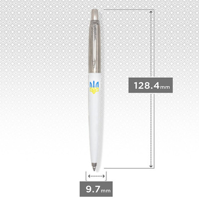 Ручка кулькова Parker JOTTER 17 Originals UKRAINE White CT BP Трезубец син-жовтий (15032_T0017u) Вінниця - фото 2