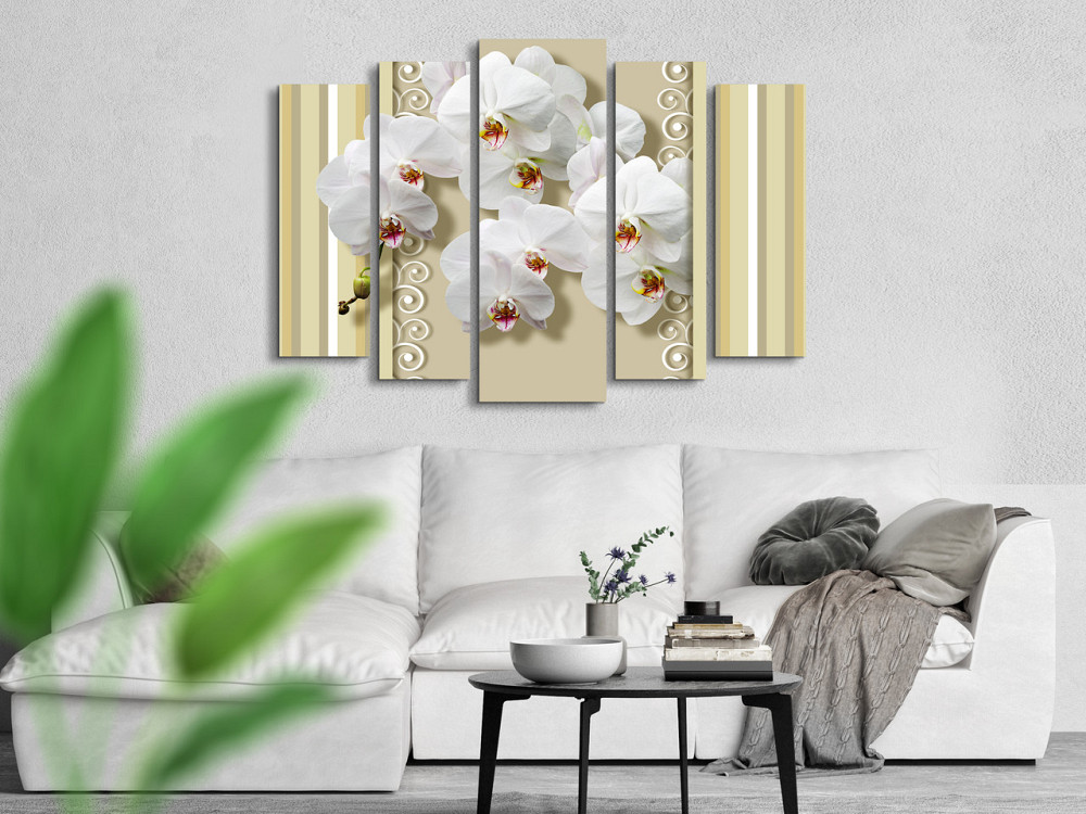 Модульная картина в гостиную / спальню Абстракция Цветы Орхидеи Art-405_5 ( 80х118см ) Киев - изображение 2