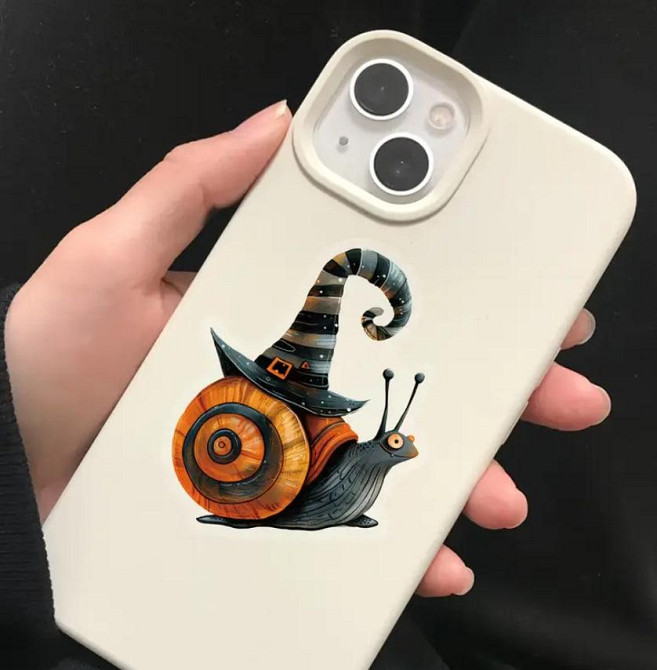 Наклейки на Хелловін 50 шт | Вінілові стікери “Тварини та відьмочка” водостійкі Київ - фото 4