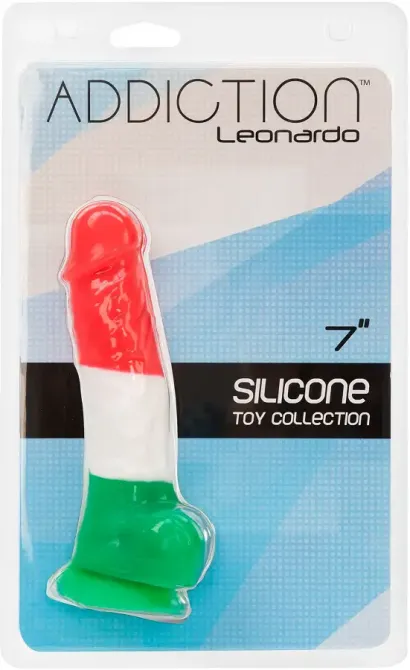 Кольоровий фалоімітатор ADDICTION - LEONARDO - 7 "- 3 COLOURS, 17,8 см, силікон, вібропуля в подарун Львів - фото 5