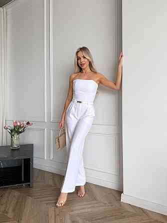 Жіночий класичний брючний костюм двійка: корсет і штани костюмка Одеса