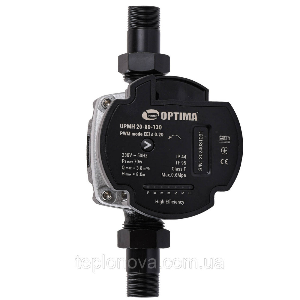 Насос циркуляційний енергоощадний Optima PRIME UPMH 20-80AUTO 130 мм + гайки Чернівці - фото 2