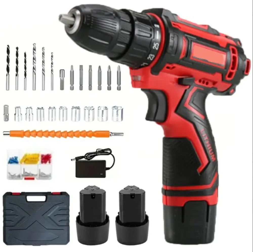 Шуруповерт KRAFFTEC 24V с 2 аккумуляторами, 26 режимов, 2 скорости, реверс, LED, кейс Одесса - изображение 1