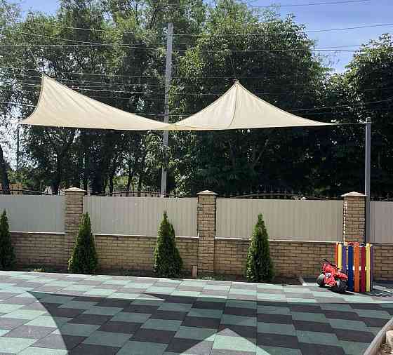 Тент навіс затінюючий прямокутний 4х5м сітка (Молочний) Вінниця