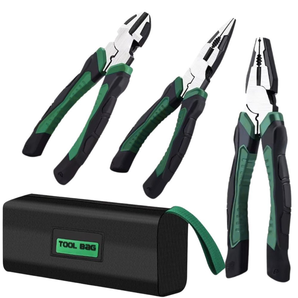 Набір інструментів ручних 3 шт: бокорізи, довгогубці, комбіновані плоскогубці з сумкою для слюсарних робіт, електромонтажних Кам'янець-Подільський - фото 1