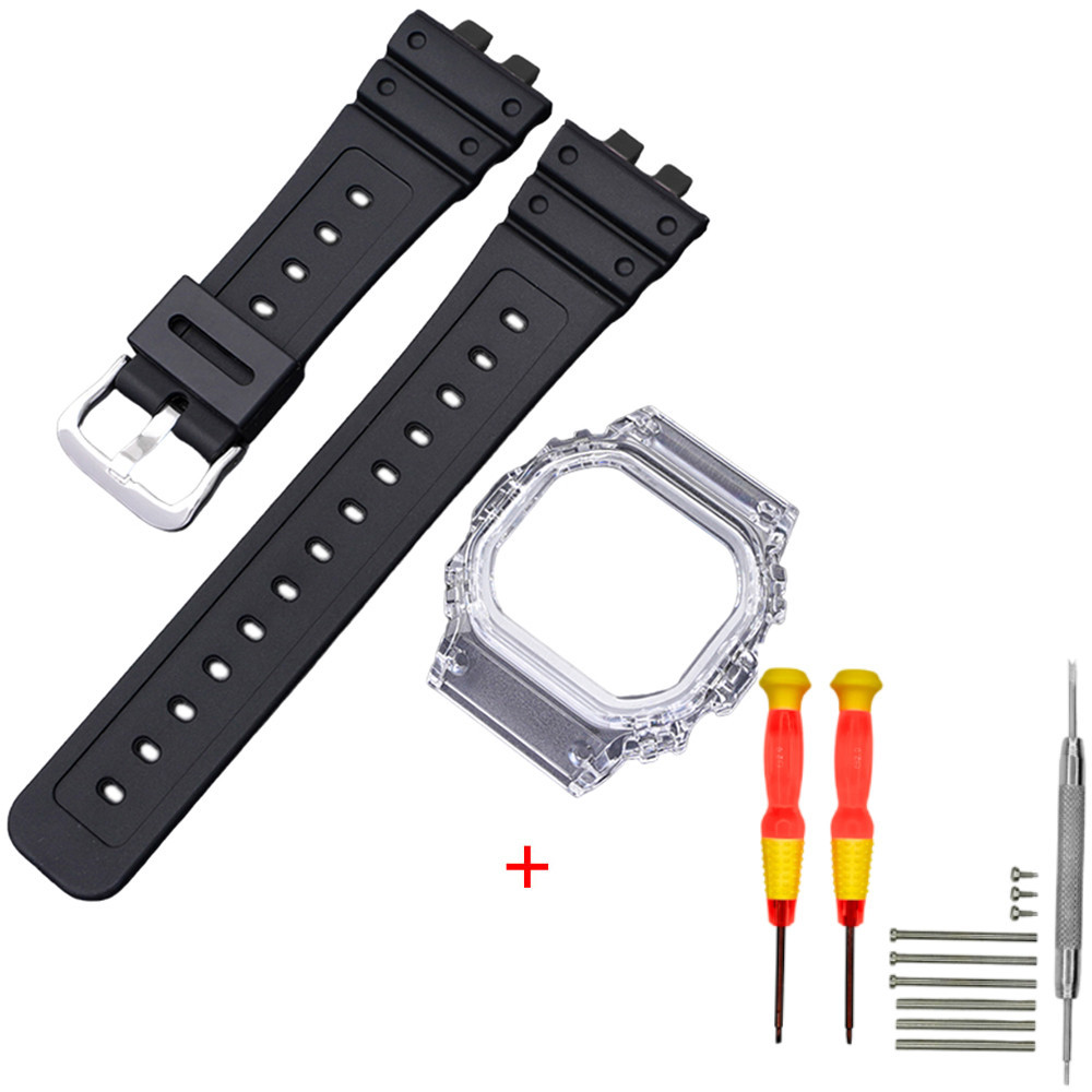 Ремешок + безель (рант) для Casio G-Shock GMW-B5000 Black Transp SI SBR Киев - изображение 1