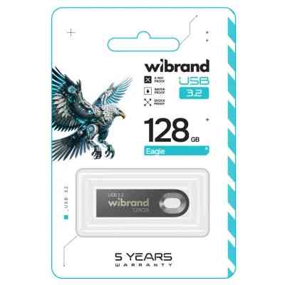 USB флеш накопитель Wibrand 128GB Eagle Grey USB 3.2 Gen 1 (USB 3.0) (WI3.2/EA128U10G) Винница