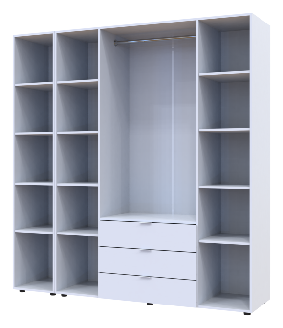 Комплект шаф для одягу Doros Гелар (2 шт.) 194х49,5х203,4 см Дзеркало/Білий (DRS-011137) Львів - фото 5