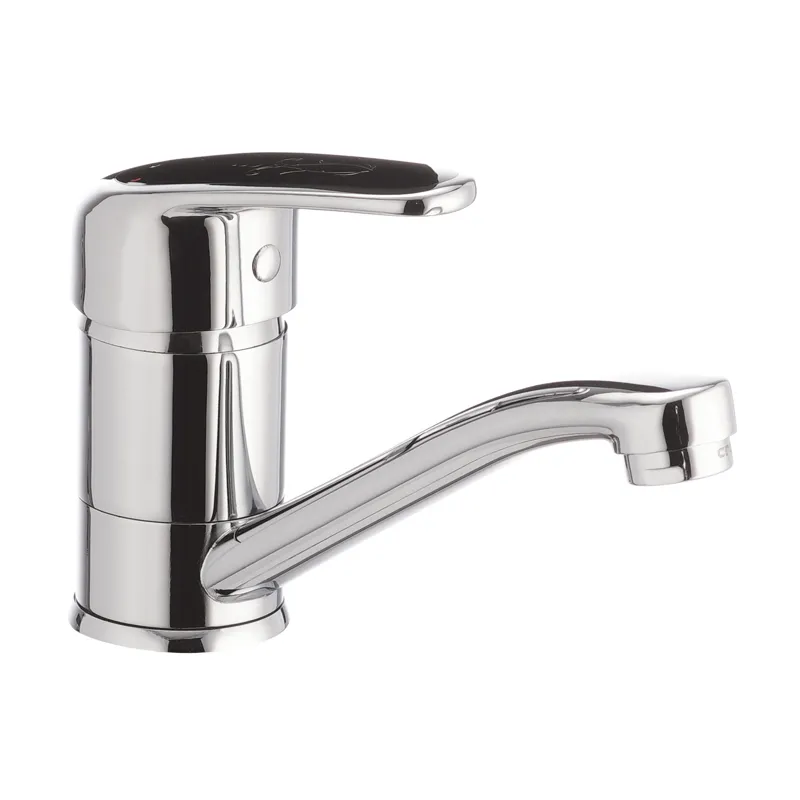 Змішувач для умивальника Cron Magic 555 (вилив 15 см) (чорна ручка) (CR0131) Київ - фото 1