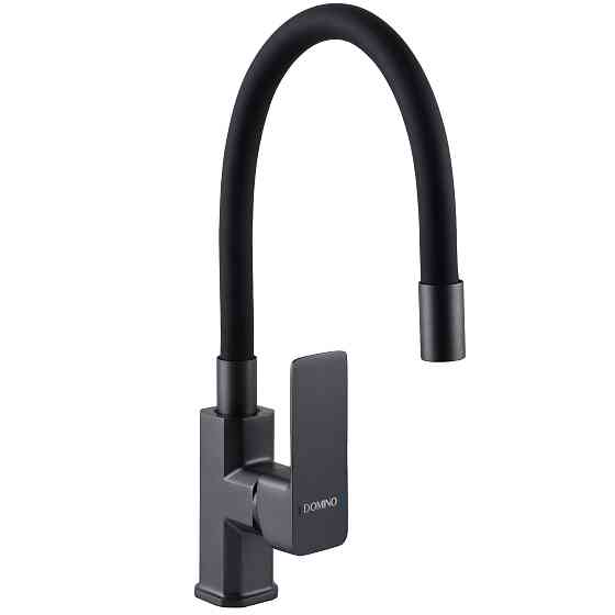 Змішувач для кухні DOMINO MALIBU DMM-203LR-GP-BL Графіт+ЧОРНИЙ гофровилив На Гайці Луцк