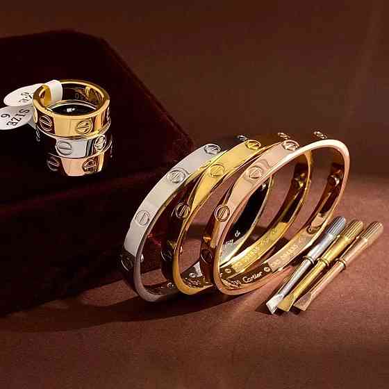 Набор браслет и кольцо / Брендовые браслеты и кольца Картье/Cartier Одесса
