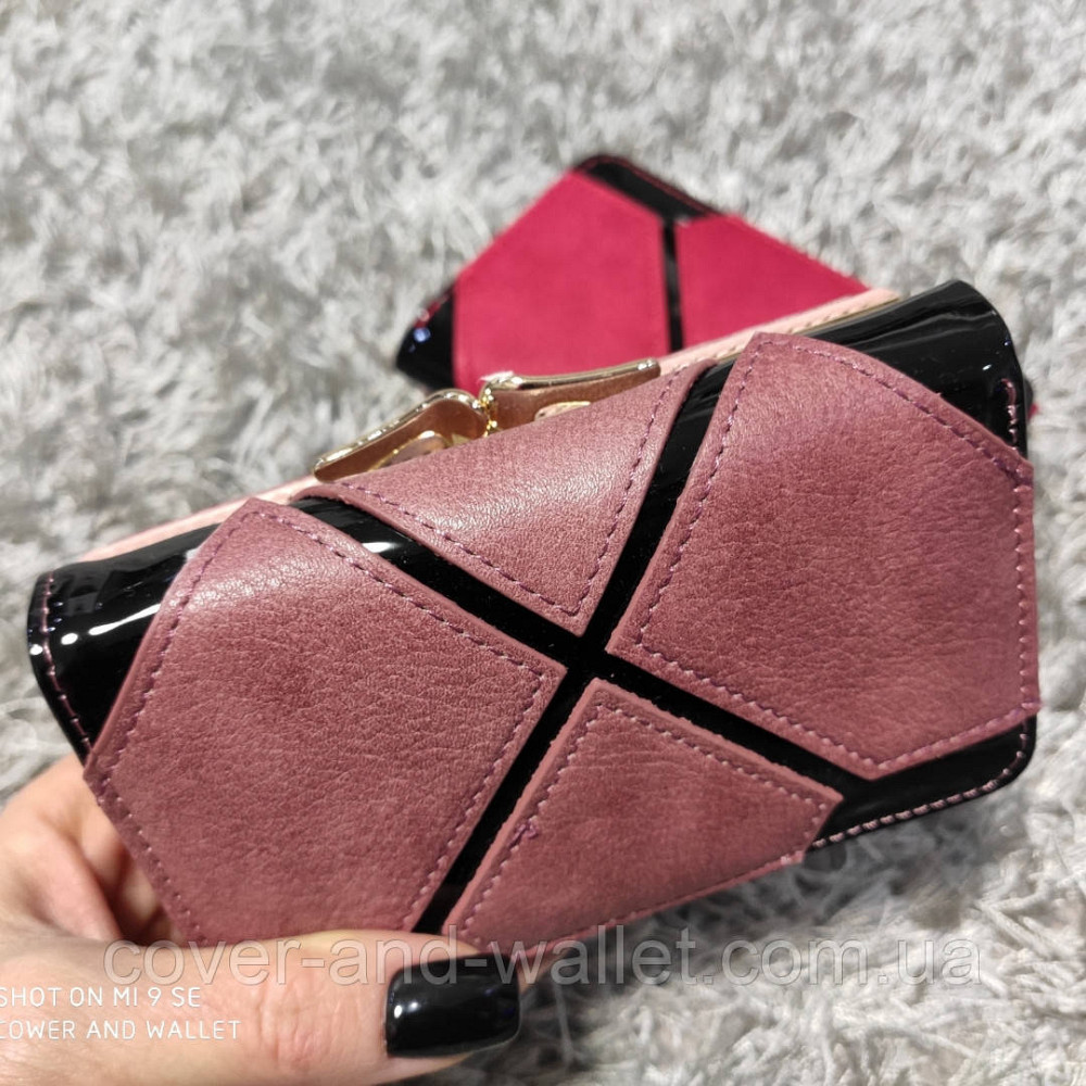 Красивый маленький женский кошелёк с лаковыми вставками MD 623 Киев - изображение 1