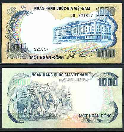 Вьетнам Южный /Vietnam South 1000 Dong 1972 P34 Полтава