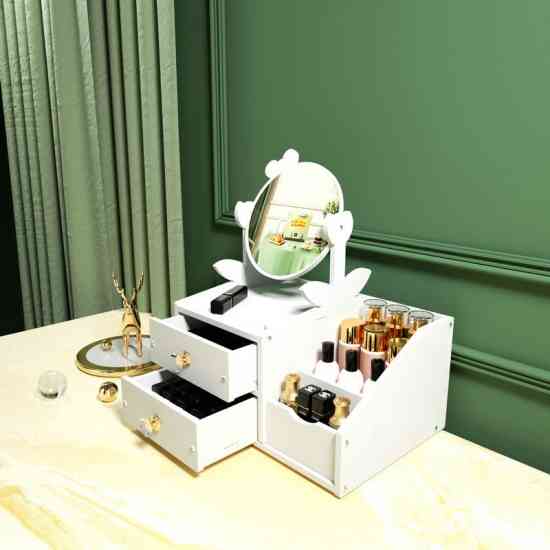 Настольный комод для косметики и украшений с зеркалом Винница